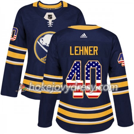 Dámské Hokejový Dres Buffalo Sabres Robin Lehner 40 2017-2018 USA Flag Fashion Modrá Adidas Authentic